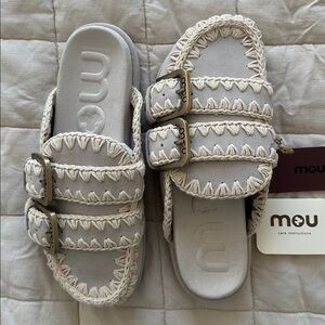 Mou Low Bio Sabot Mule  Slide with Buckle Detail NWT